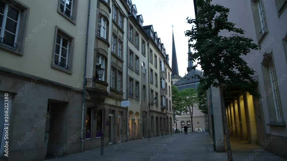 Very typical street in Europe: Luxembourg City Very typical street in Europe: Luxembourg City