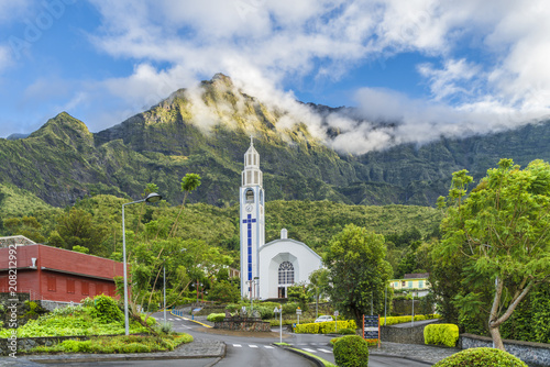 Cilaos town in Cirque de Cilaos, La Reunion island photo