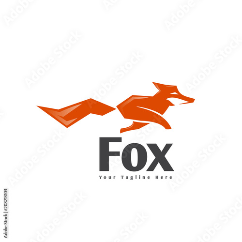 Abstract run fox logo