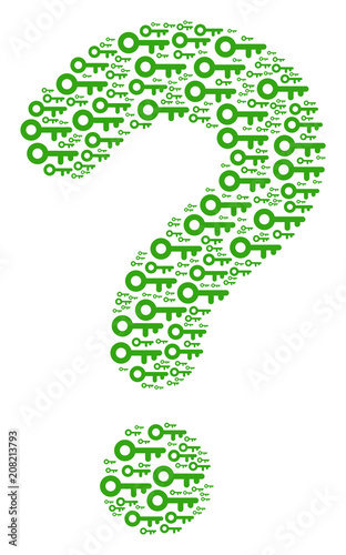 Prompt collage composed of key elements. Vector key icons are united into information mosaic.