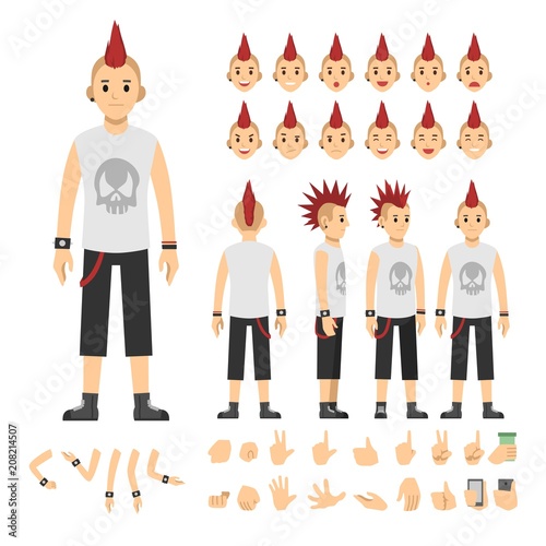 Punk casual man fashion vector illustration
