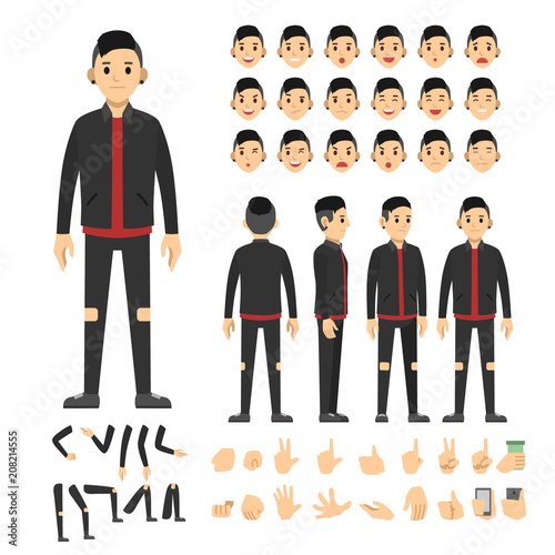 Punk rock boy fashion vector illustration
