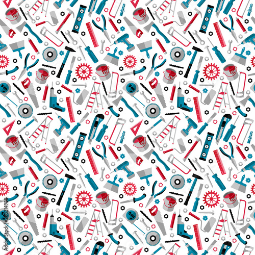 Working tools background labor day seamless pattern