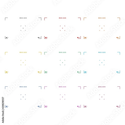 Camera viewfinder icon, color icons set