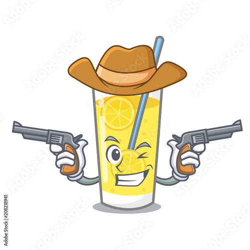 Cowboy lemonade character cartoon style
