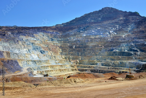 Opencast mining quarry, aerial view