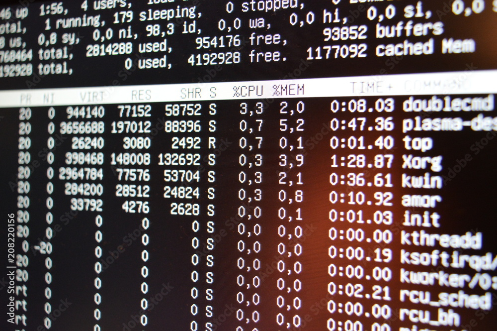 Fototapeta premium Computer program information on the display