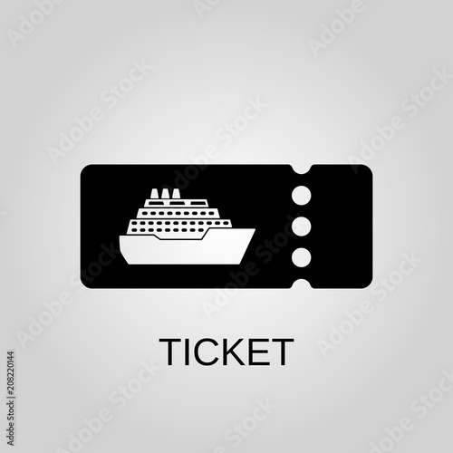 Cruise ticket icon. Cruise ticket symbol. Flat design. Stock - Vector illustration