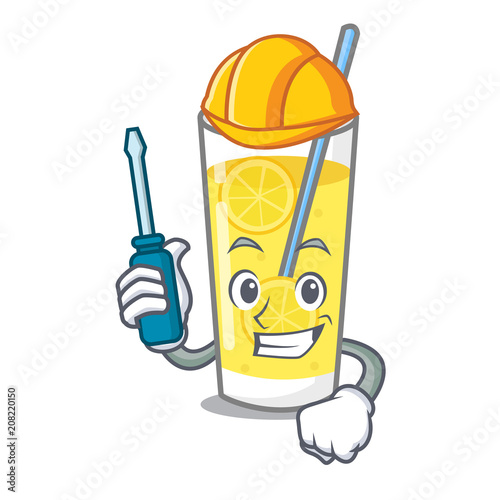 Automotive lemonade mascot cartoon style photo