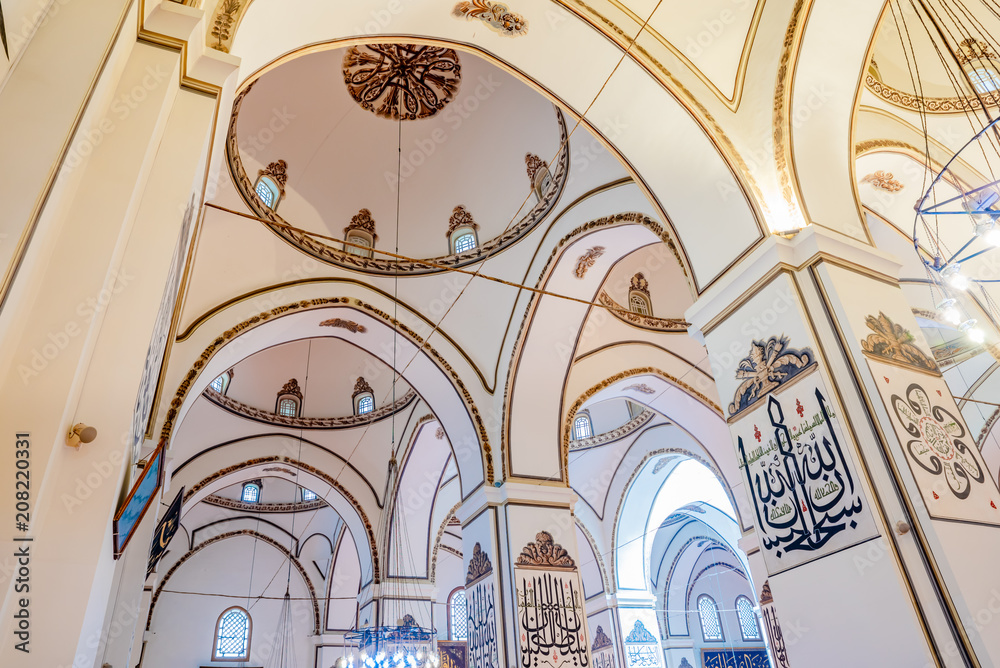 View of Bursa Grand Mosque or Ulu Cami in Bursa, Turkey