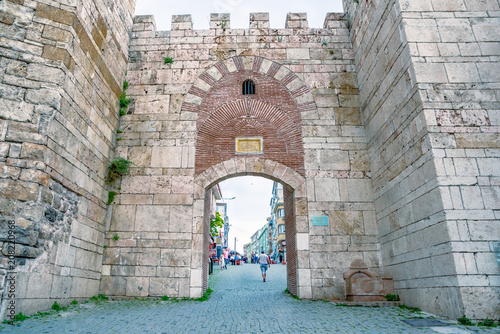Entrance of Saltanat(sultanate)Gate of Bursa Castle in Bursa Turkey photo