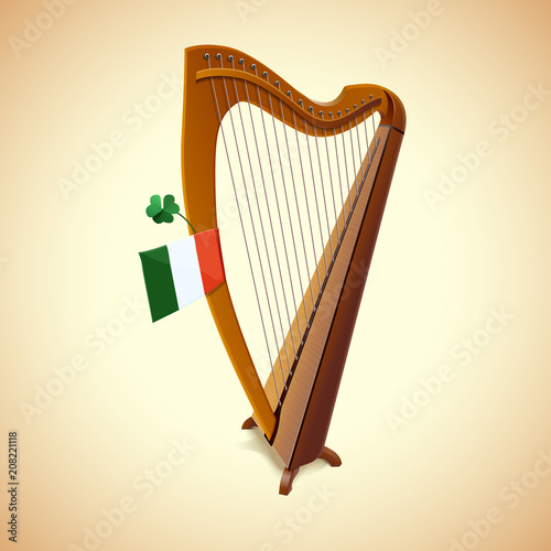Traditional Irish harp