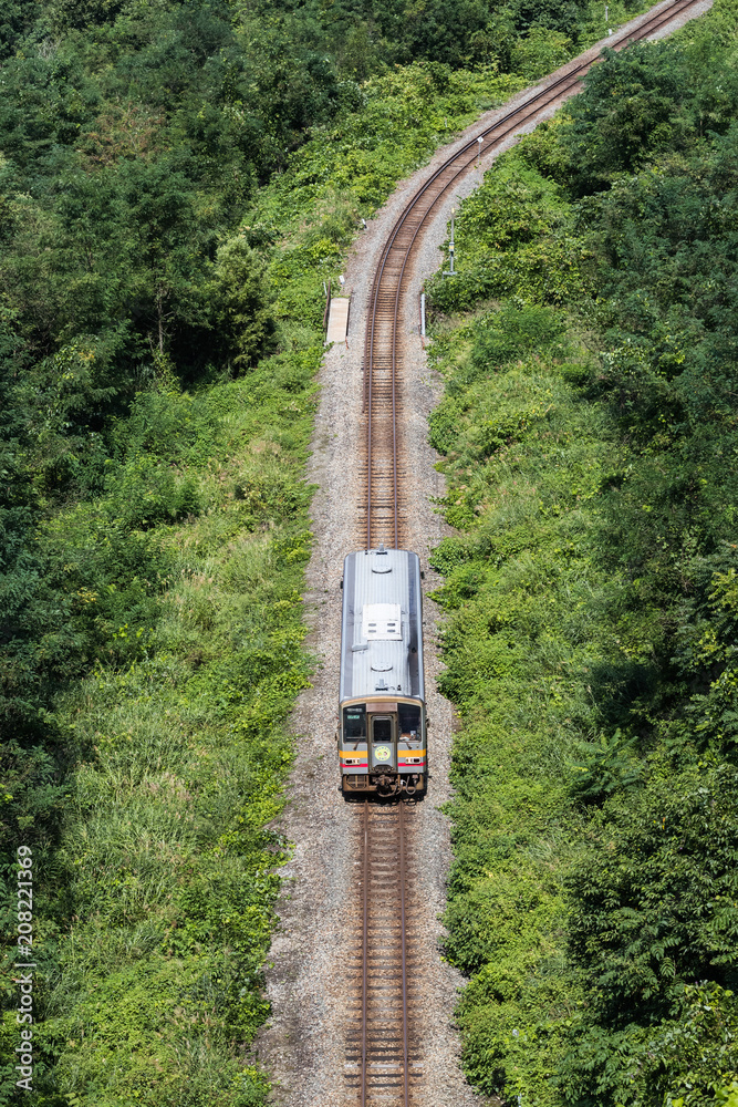 Fototapeta premium The Oito line , Oito line is a Japan railway which connects Matsumoto Station in Nagano Prefecture