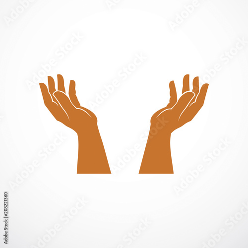 Protecting Hands of care, tender and defending human hands vector design, with a copy space inside for your element or text.