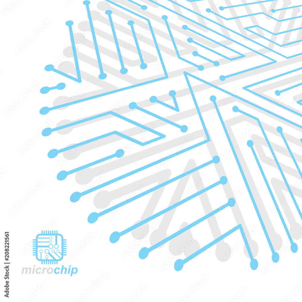 Vector abstract technology illustration with circuit board. High tech digital scheme of electronic device. Technology microchip abstract background Vector abstract technology illustration with circuit board. High tech digital scheme of electronic device. Technology microchip abstract background