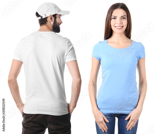 Young people in stylish t-s...