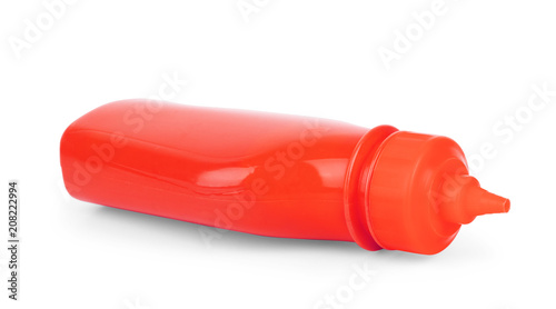 ketchup bottle against a white background