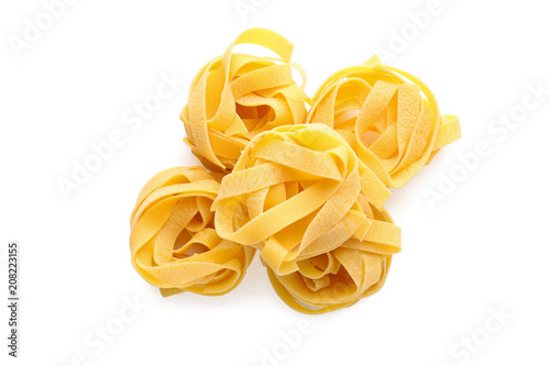 Fotografie Raw pasta on white background