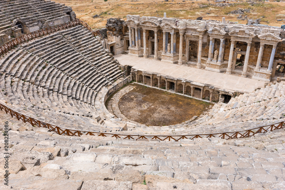 The ancient stone theatre and Greek amphitheatre