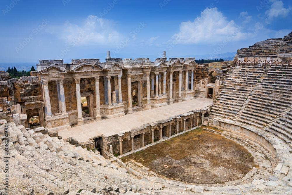 The well preserved Greek theatre at Hierapolis