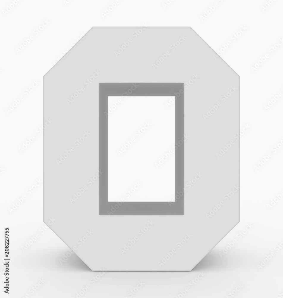 number 0 3d cubic white isolated on white number 0 3d cubic white isolated on white