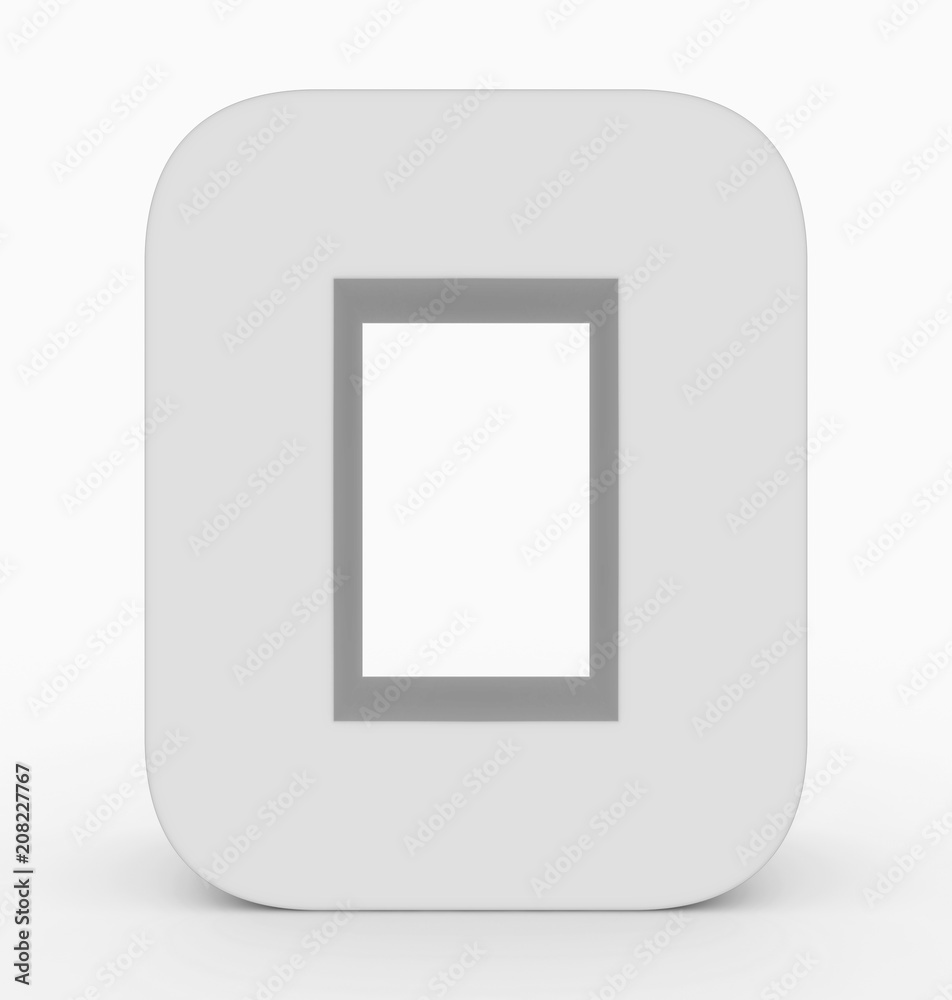 number 0 3d cubic rounded white isolated on white number 0 3d cubic rounded white isolated on white
