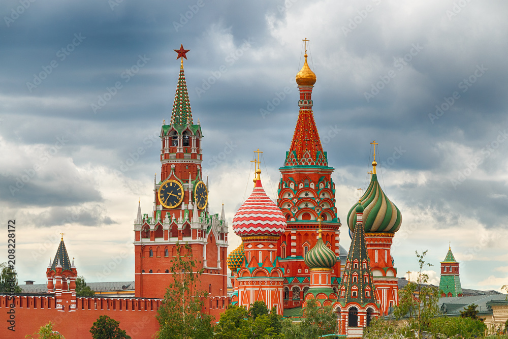 Russia. Moscow. Nice view of the main attraction of the city. St Basil's Church