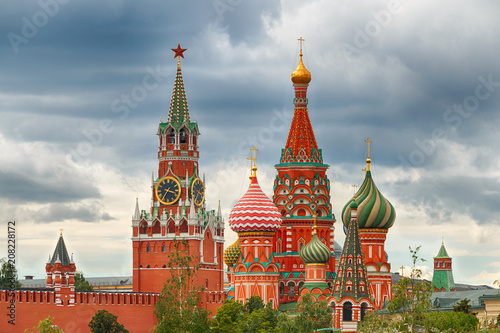 Russia. Moscow. Nice view of the main attraction of the city. St Basil's Church