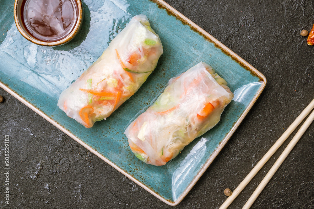 Fresh Spring Roll with shrimps, Vietnamese Food Fresh Spring Roll with shrimps, Vietnamese Food