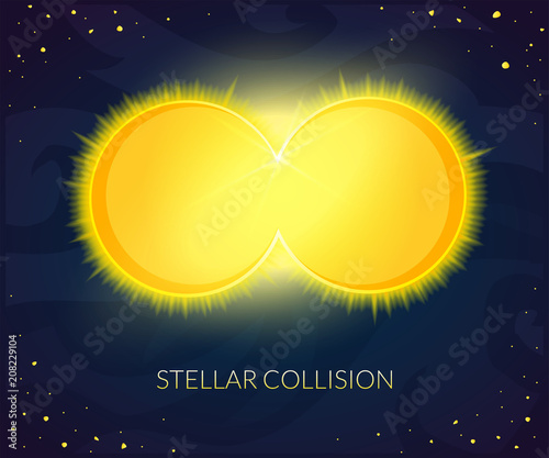 Stellar collision vector illustration