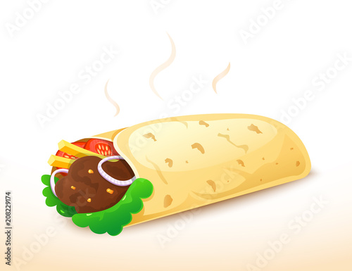 Shawarma vector illustartion