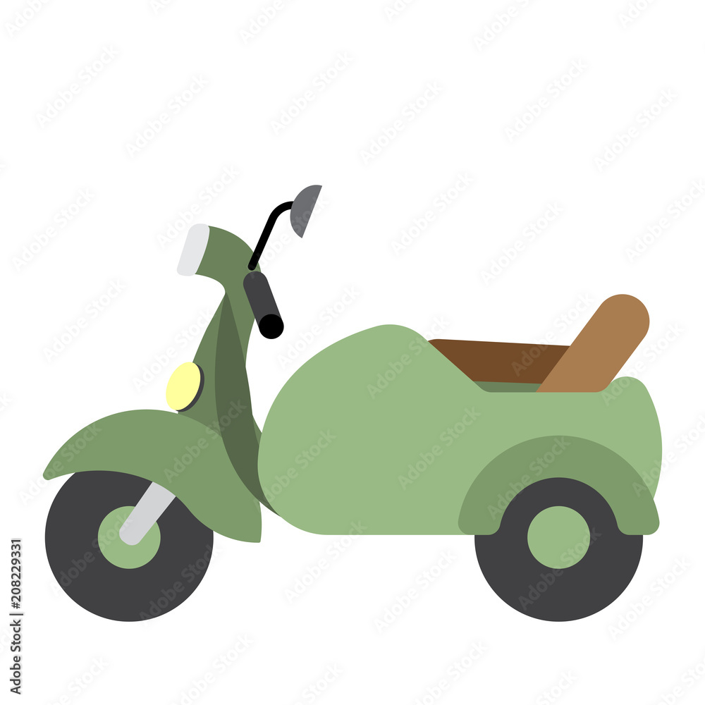 Sidecar transportation cartoon character side view isolated on white background vector illustration. Sidecar transportation cartoon character side view isolated on white background vector illustration.