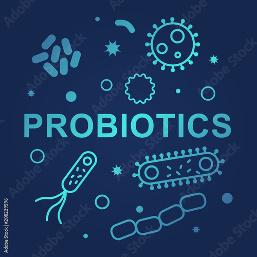 Bacterias  and viruses icons. Vector illustration on dark background