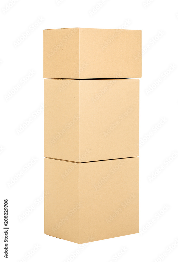 Pile of cardboard boxes on a white background Pile of cardboard boxes on a white background