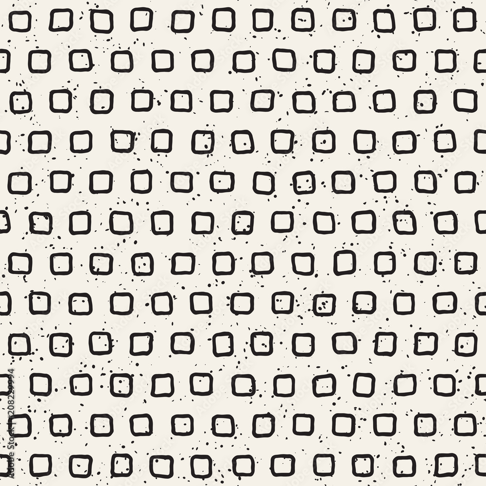 Hand drawn seamless pattern. Abstract geometric shapes background in black and white. Vector ethnic style texture. Hand drawn seamless pattern. Abstract geometric shapes background in black and white. Vector ethnic style texture.