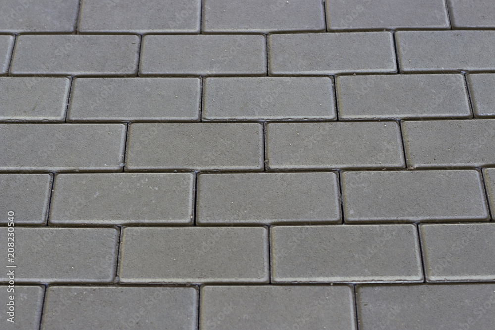 Gray brickwork close-up top view texture, background Gray brickwork close-up top view texture, background