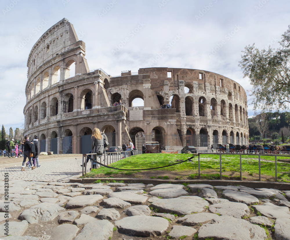Colosseum famous landmark in Rome city, Italy