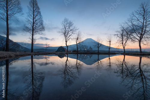 Mountain Fuji in the morning at Fumotopara camping ground, Fujinomiya , Shizuoka prefecture © torsakarin