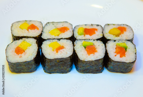 sushi, rolls, for the restaurant menu