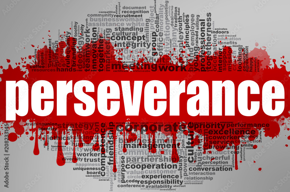 Fototapeta premium Perseverance word cloud