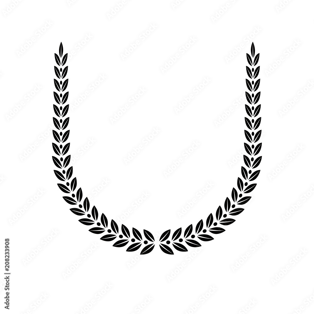 Obraz premium Laurel Wreath floral heraldic element. Heraldic Coat of Arms decorative logo isolated vector illustration.