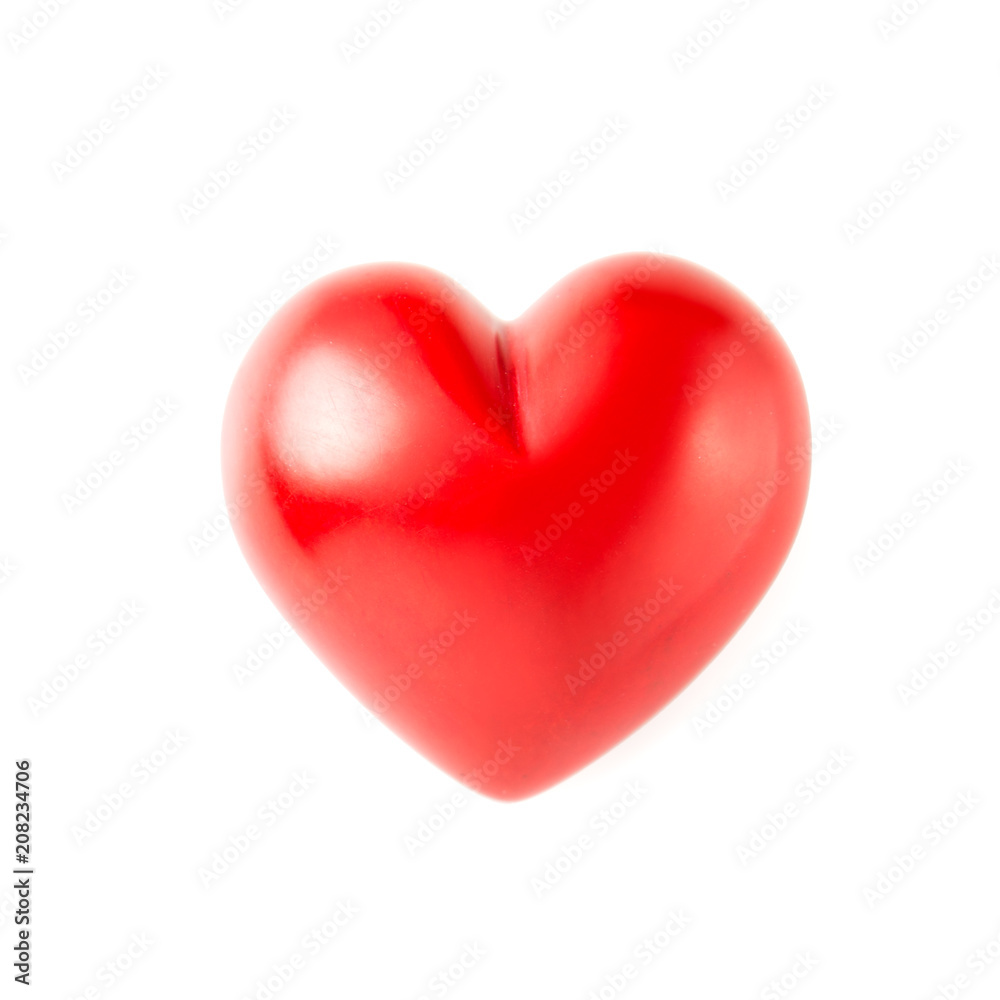 Red heart isolated, love symbol