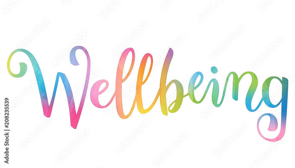 WELLBEING brush calligraphy banner