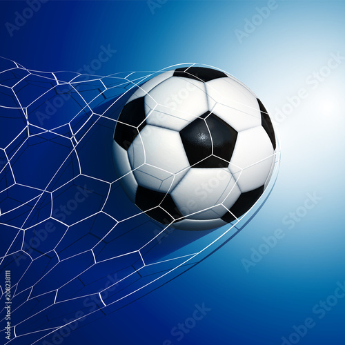 Football  soccer ball flying into the goal net © Derya Cakirsoy