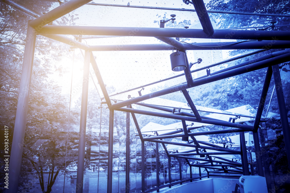 Blue withered modern steel structure building