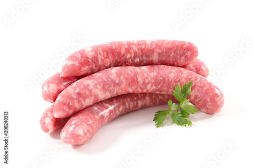 Canvastavla isolated raw sausage