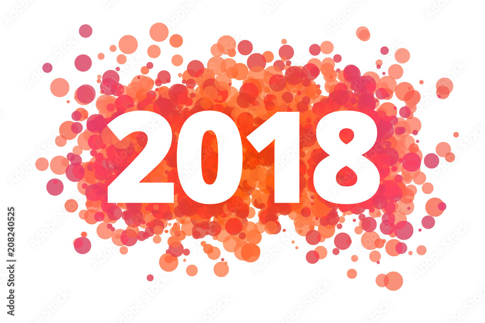 Jahr 2018 - dynamische rote Punkte