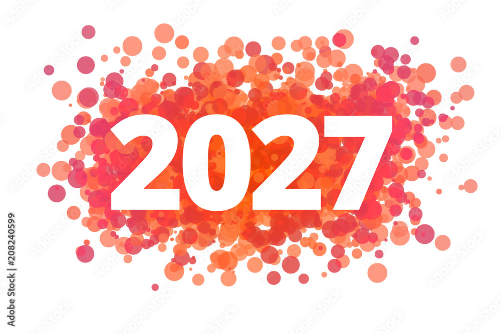 Jahr 2027 - dynamische rote Punkte Jahr 2027 - dynamische rote Punkte