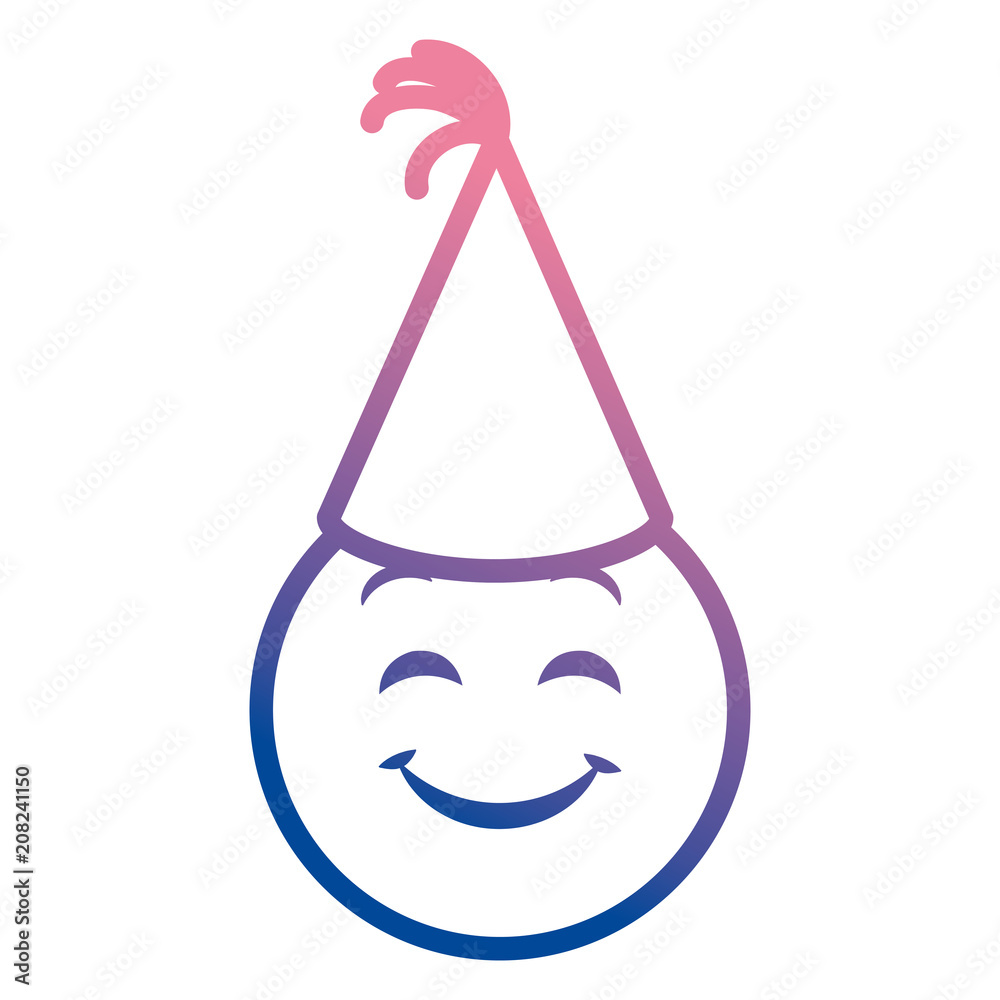 emoji face with party hat vector illustration design