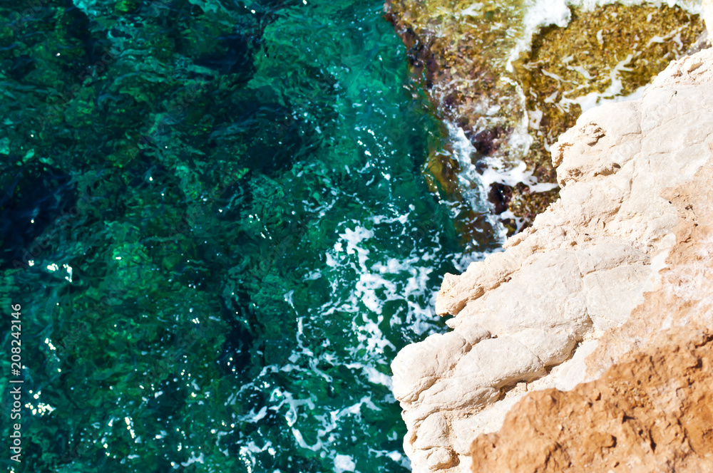 Background of transparent blue water